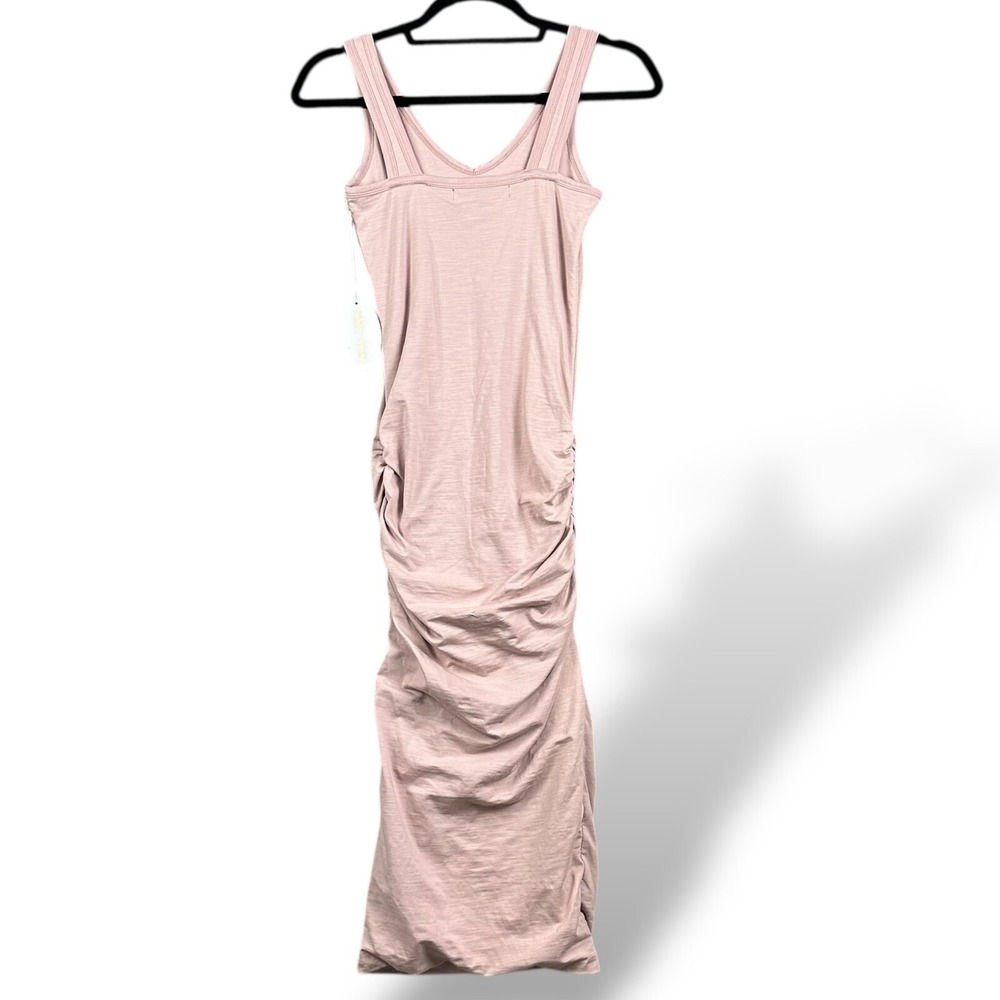 Bishop & Young Alba Midi Sierra Dress WMNS Med Ruching Bodycon Dusty Rose NWT - Picture 2 of 9